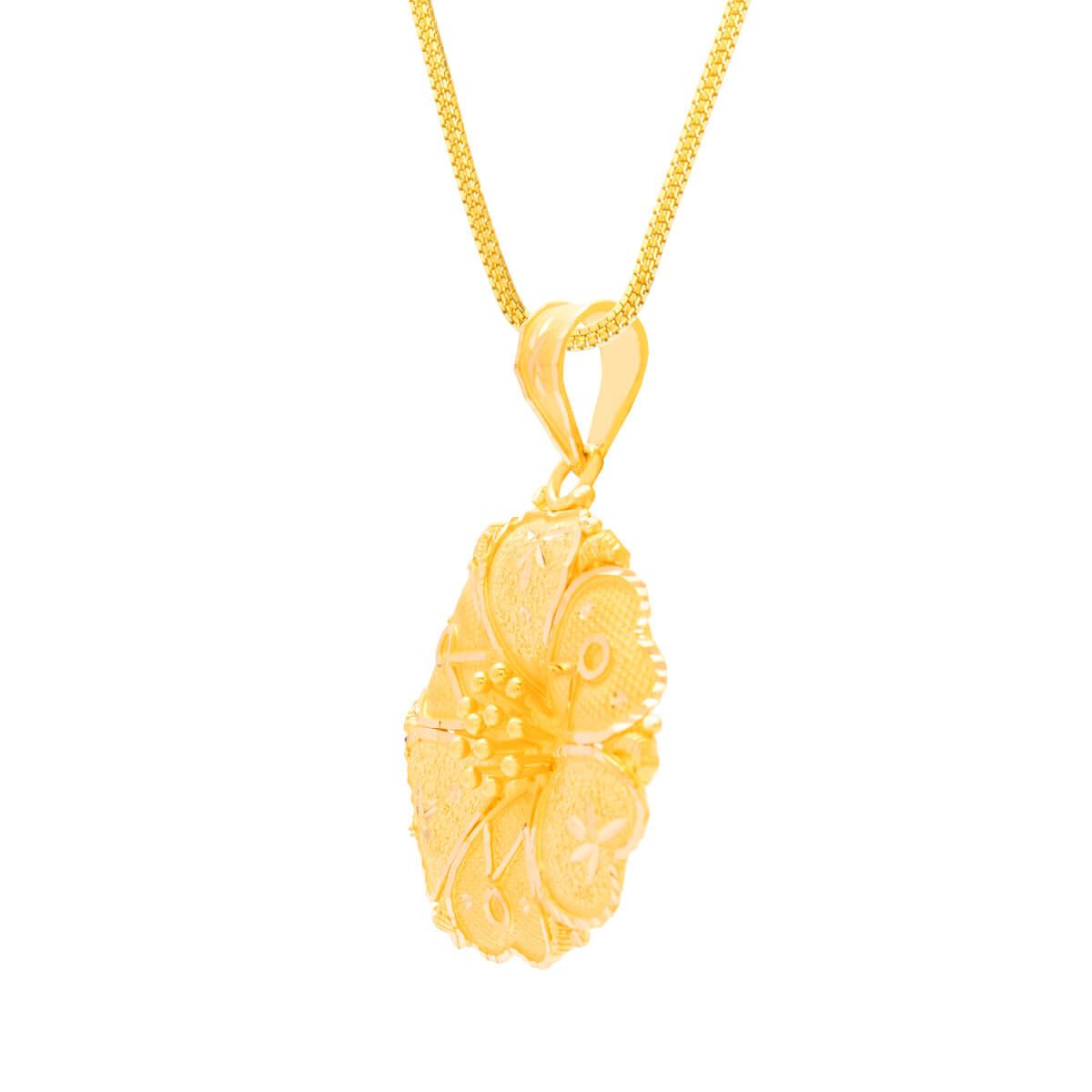 Delicate Daisy Charm Gold Pendant Set