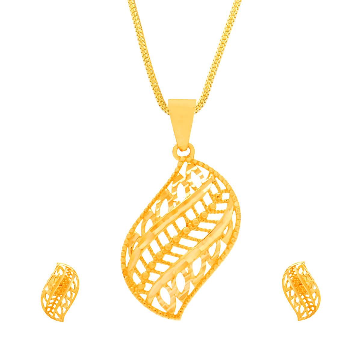 Contemporary Charm Gold Pendant Set