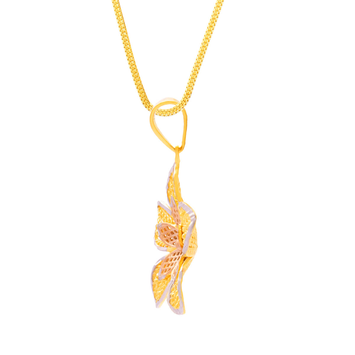 Soft Blossom Charm Gold Pendant Set