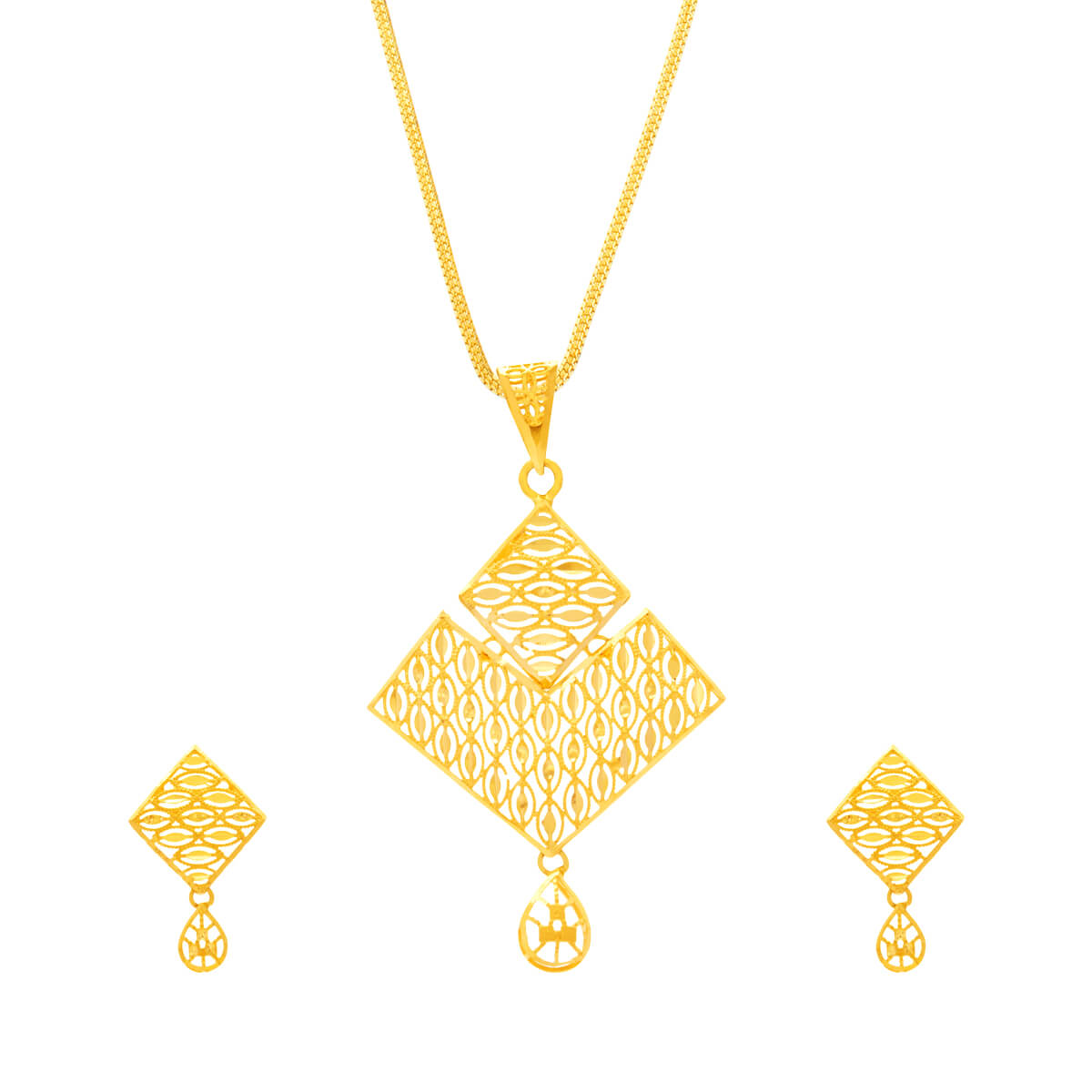 Gold Pendant Set with Graceful Charm