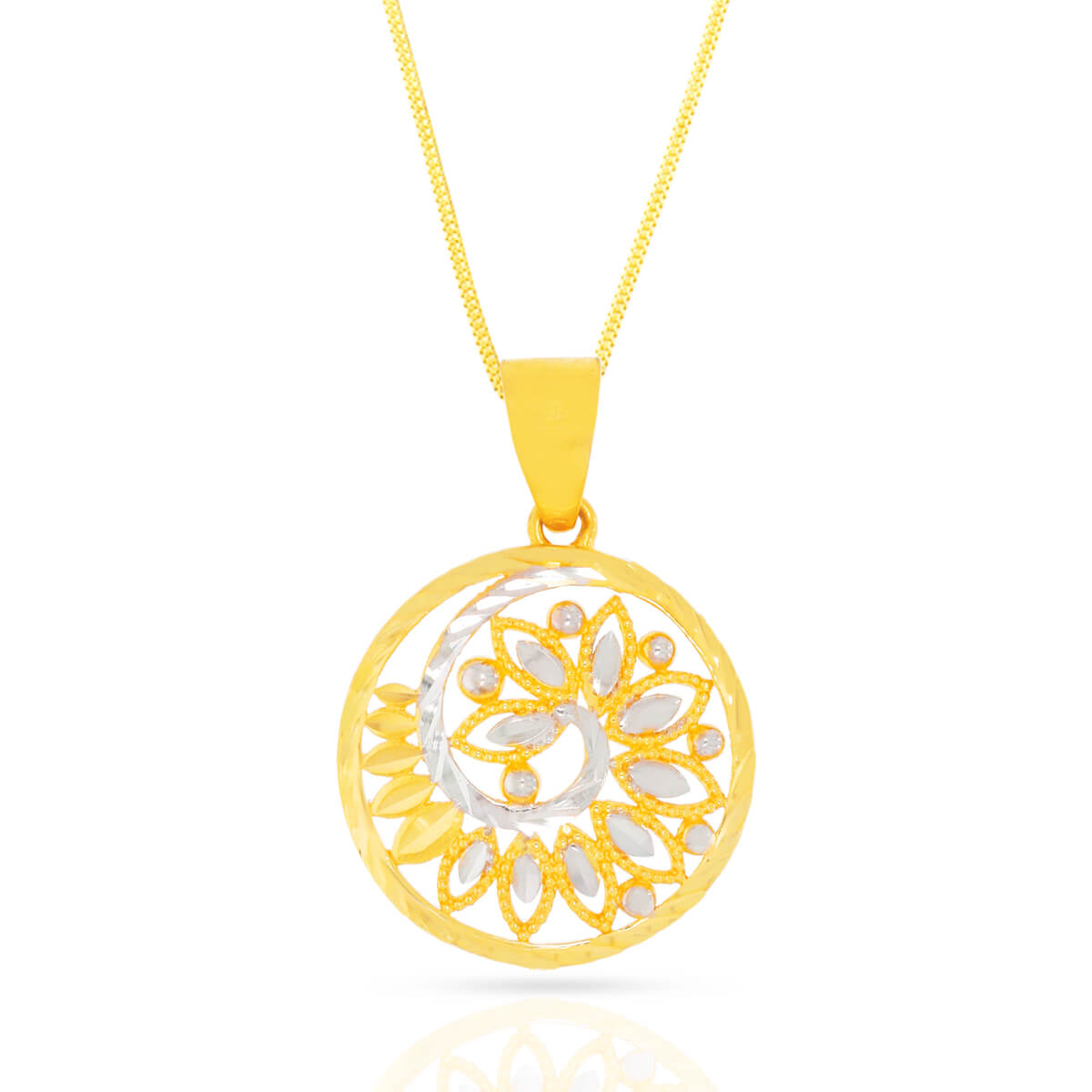 Captivating Swirl Gold Pendant Set