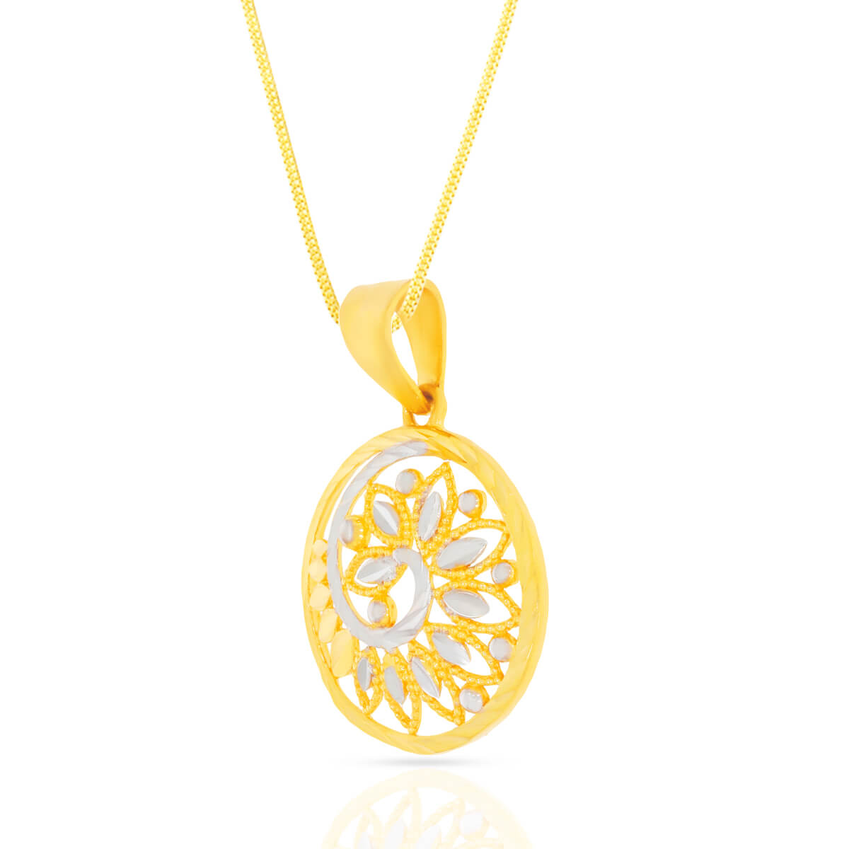 Captivating Swirl Gold Pendant Set