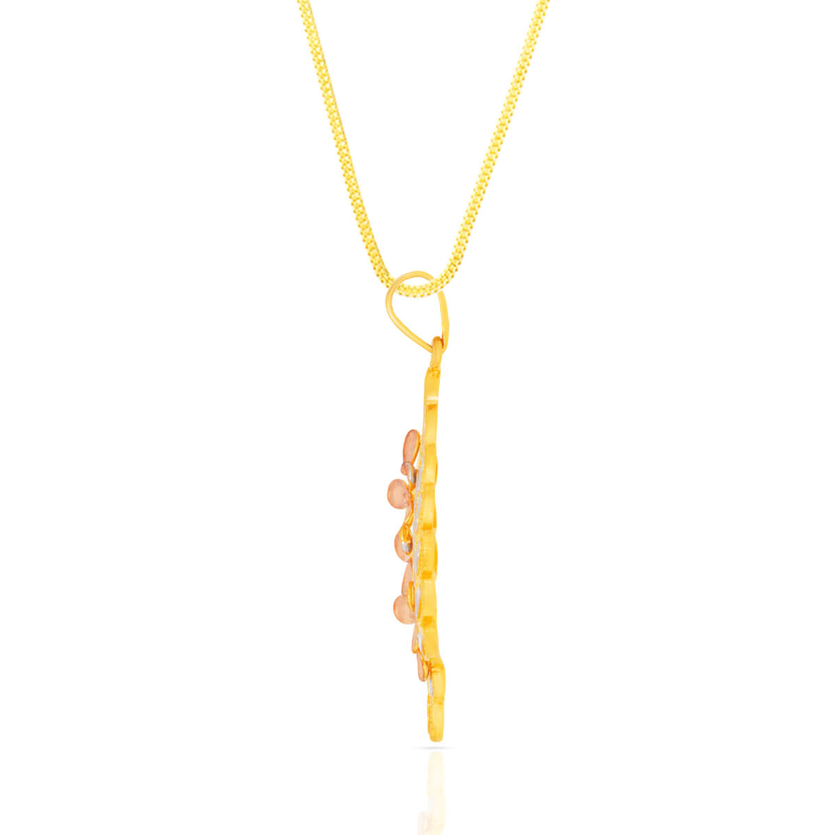 Charming Foliage Bouquet Gold Pendant Set