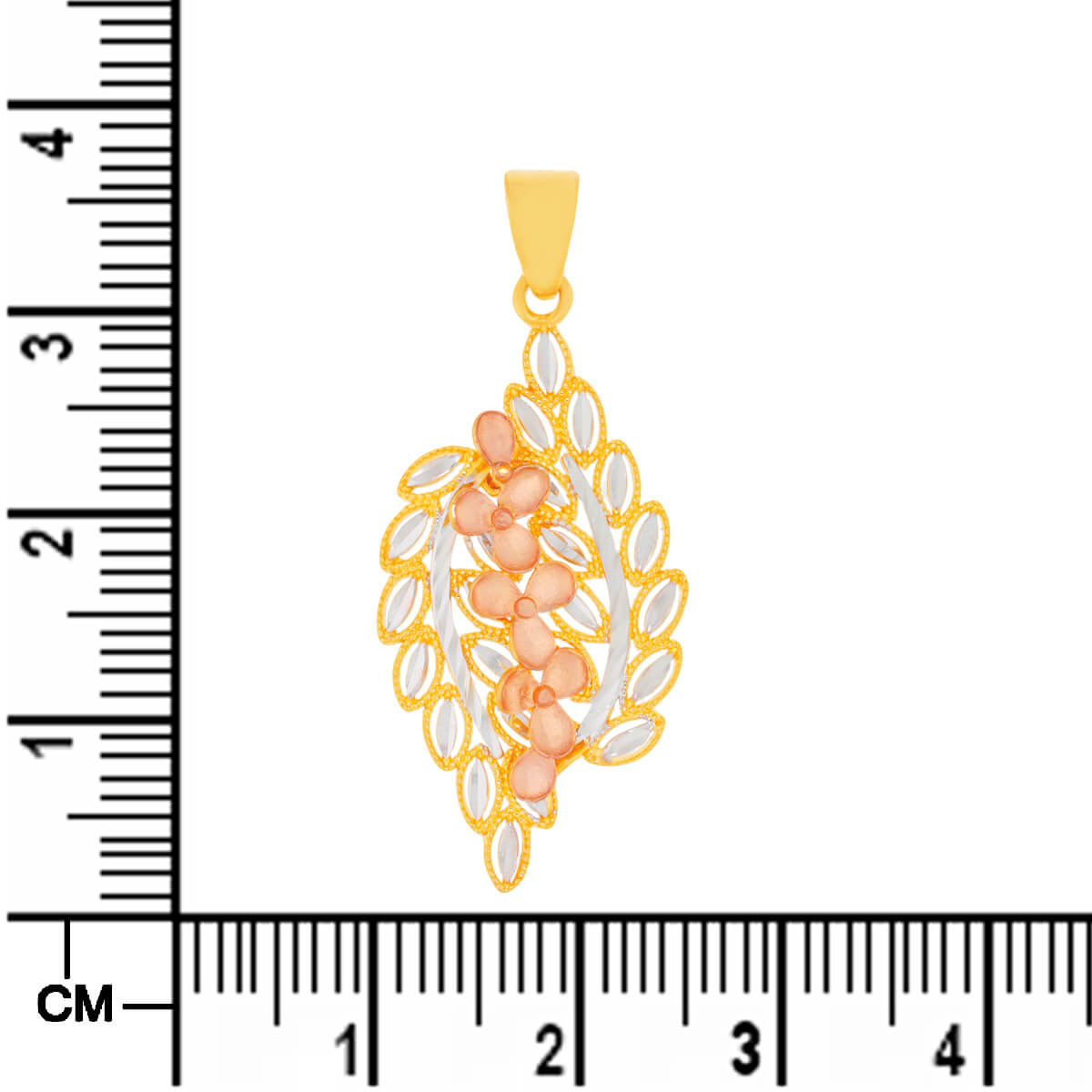 Charming Foliage Bouquet Gold Pendant Set