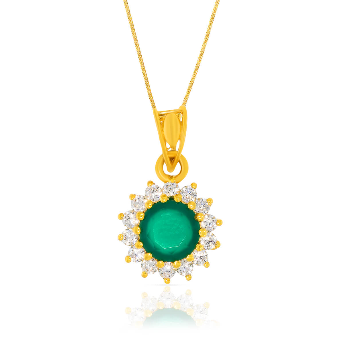 Verdant Elegance Gold Pendant Set
