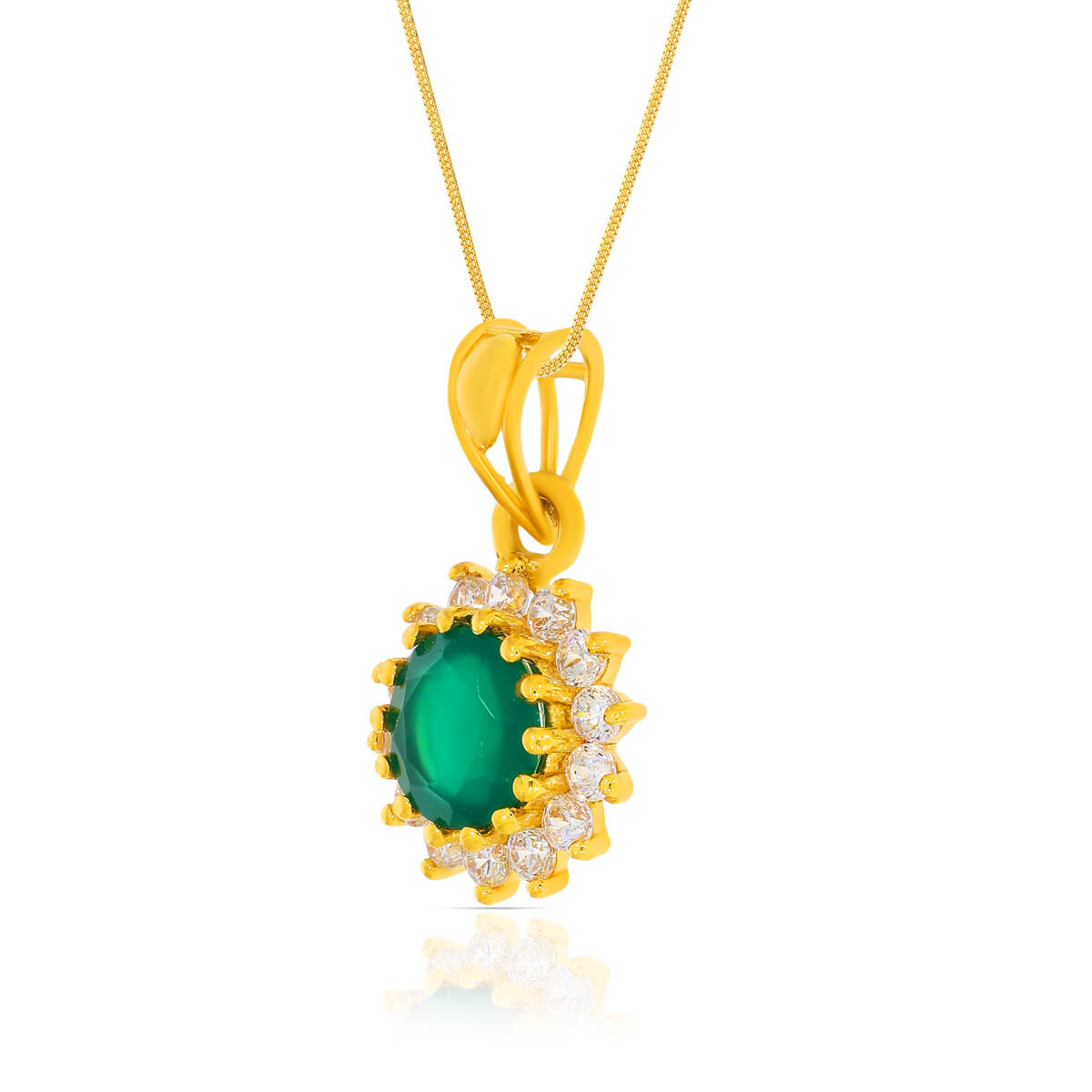 Verdant Elegance Gold Pendant Set