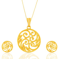 Enigmatic Charm Gold Pendant Set