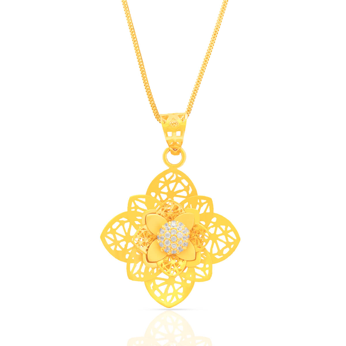 Gold Glorious Blossom Pendant Set