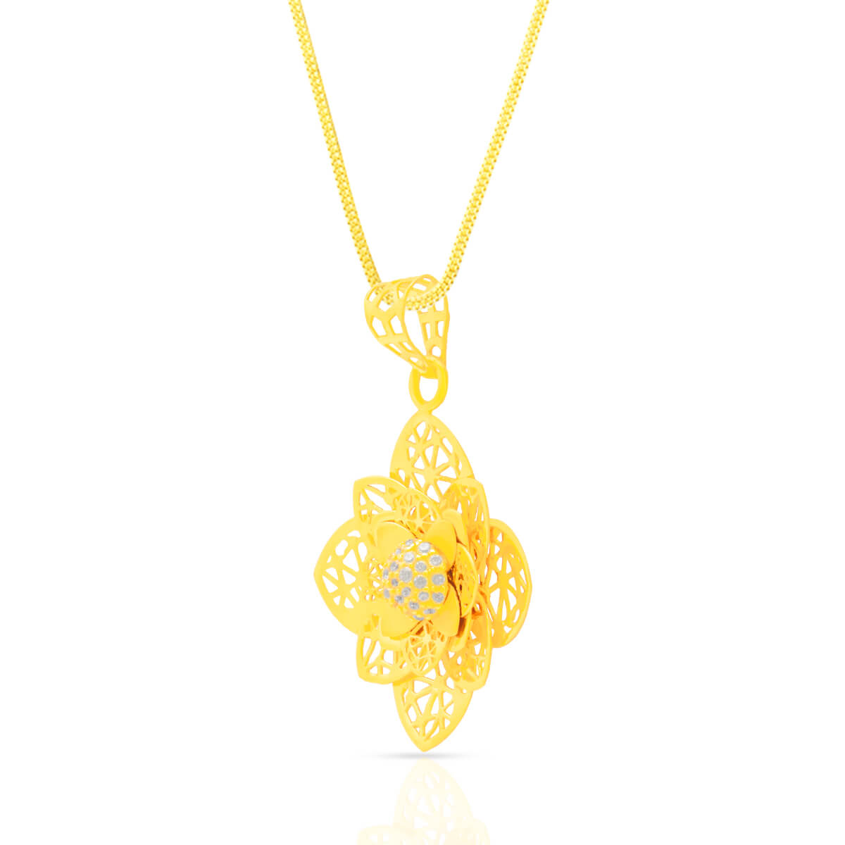 Gold Glorious Blossom Pendant Set