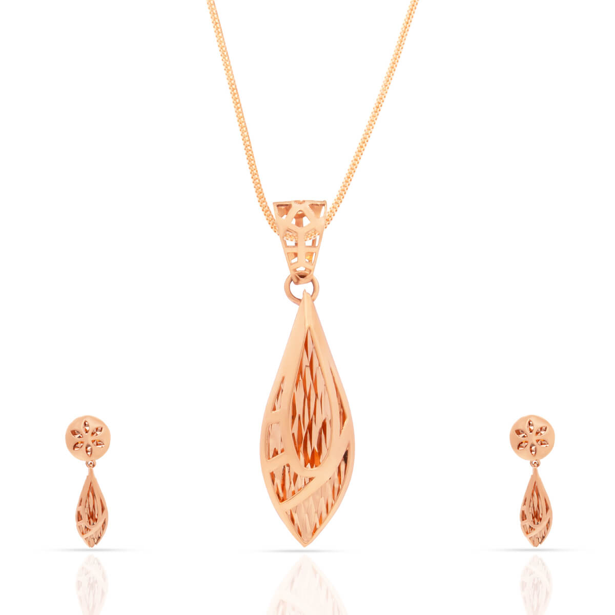 Chic Charming Rose Gold Pendant Set