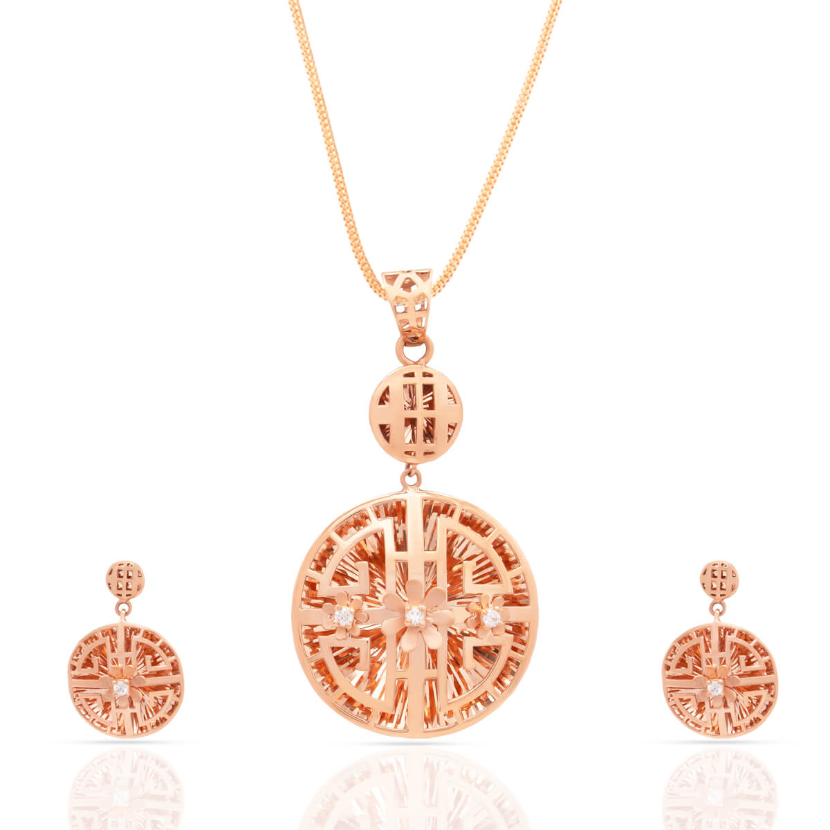 Enigmatic Vibrance Gold Pendant Set