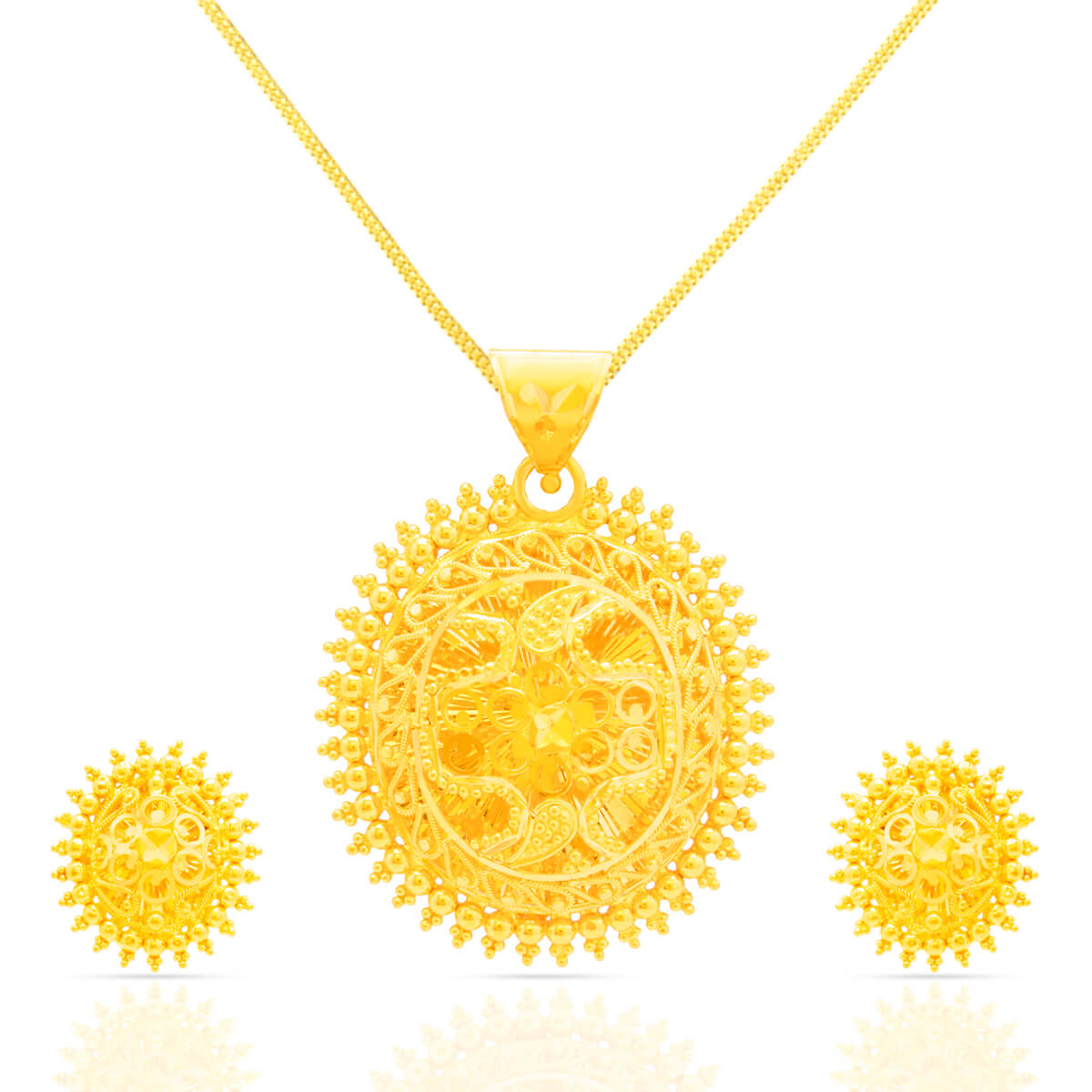 Classic Regal Radiance Gold Pendant Set