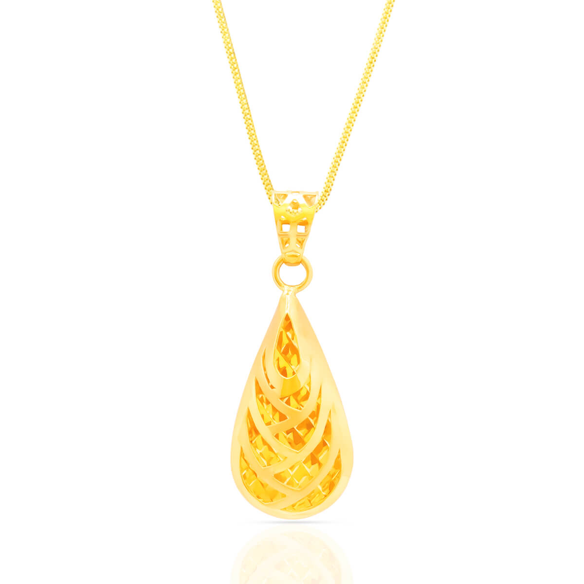 Graceful Slender Gold Pendant Set