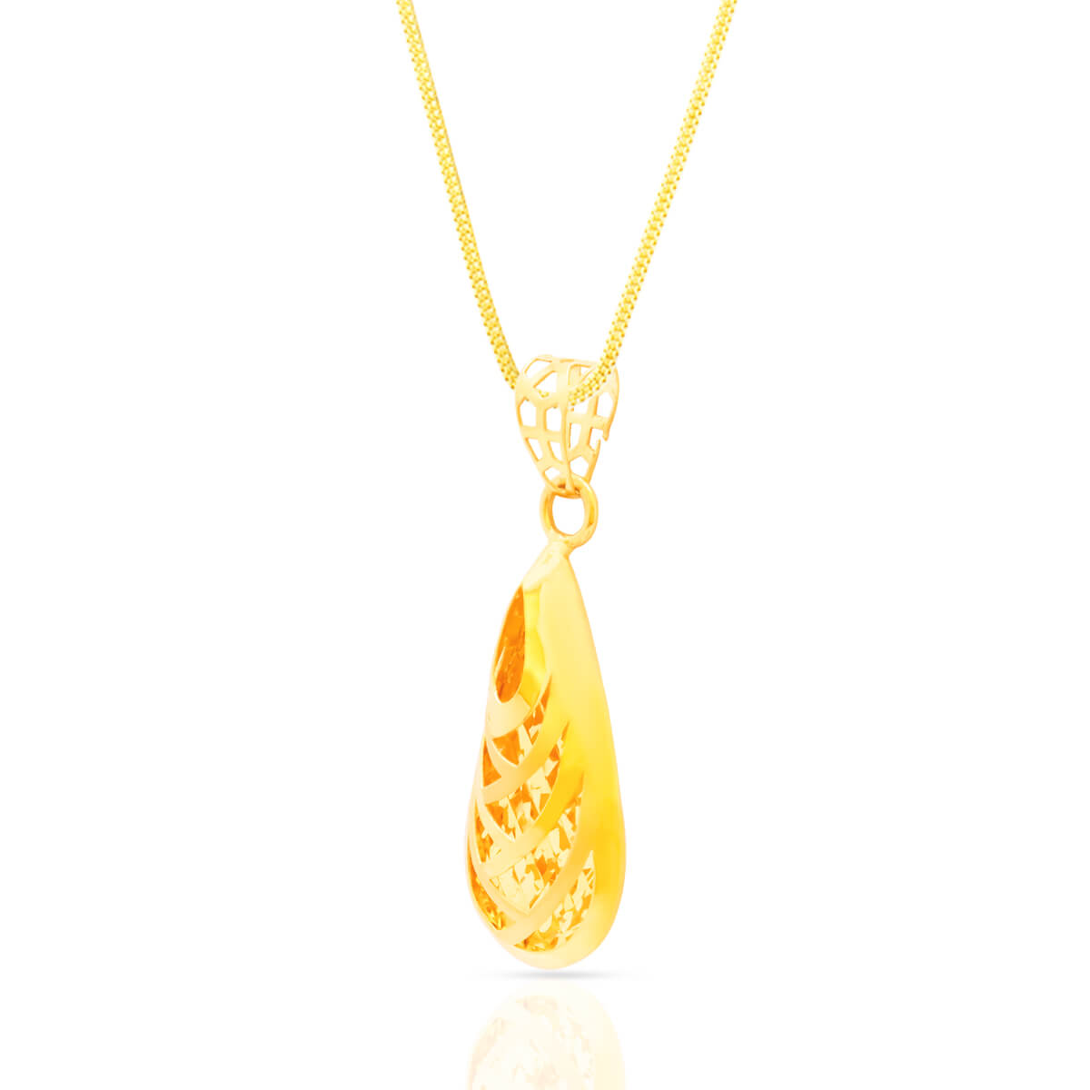 Graceful Slender Gold Pendant Set