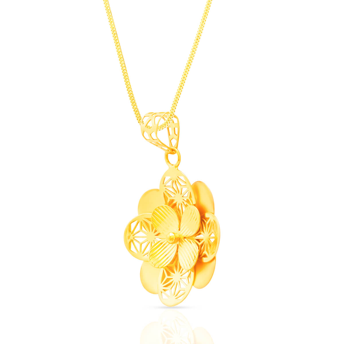 Golden Blossom Grace Pendant Set
