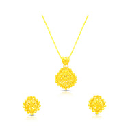 Graceful Blossom 22K Gold Pendant Set