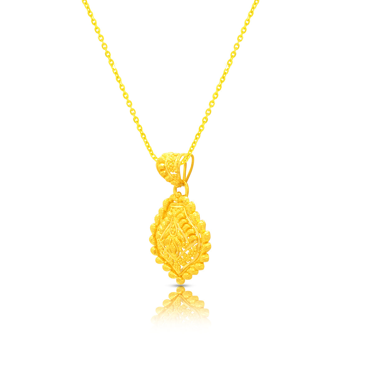 Graceful Blossom 22K Gold Pendant Set
