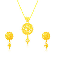 Luminous Bloom 22K Gold Pendant Set