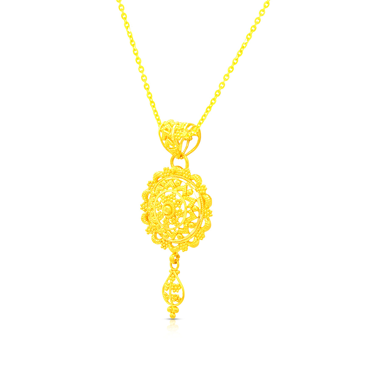 Luminous Bloom 22K Gold Pendant Set