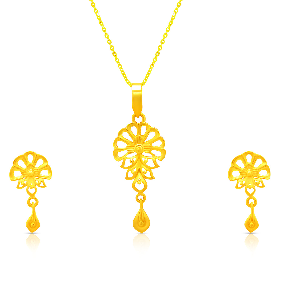 Blooming Charm 22K Gold Pendant Set