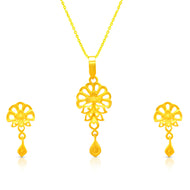 Blooming Charm 22K Gold Pendant Set