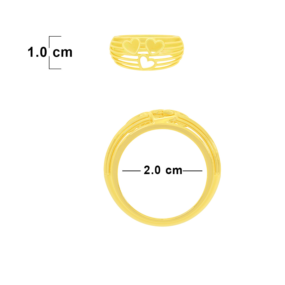 Whispering Hearts Gold Ring