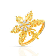 Graceful Snowflake Glow Gold Women Ring