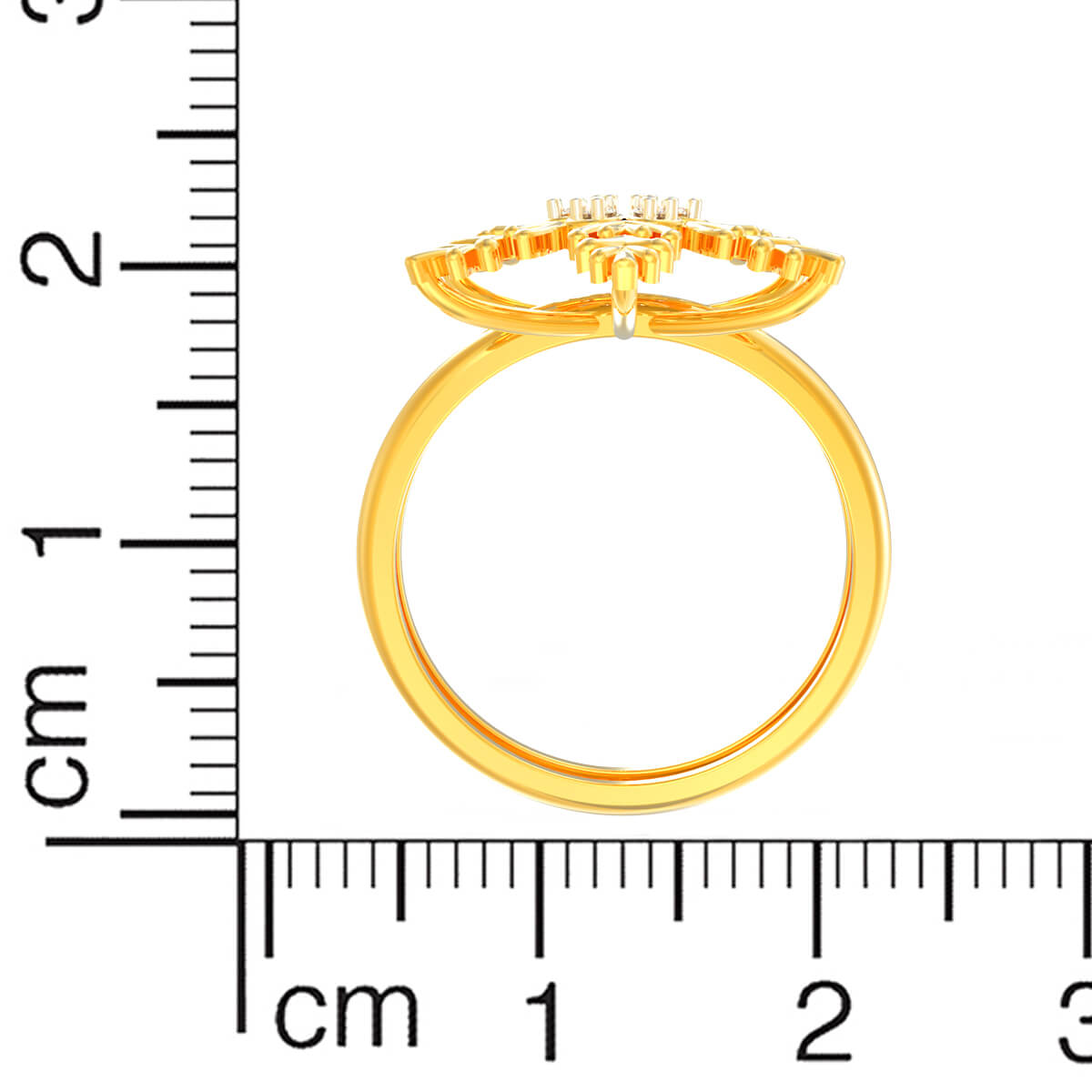 Graceful Snowflake Glow Gold Women Ring