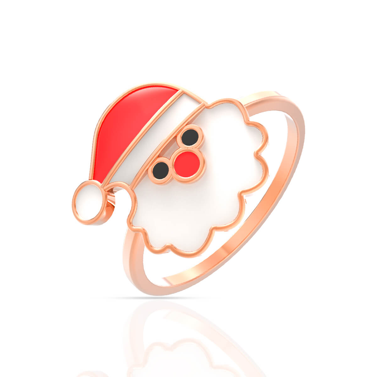 Cute Santa Clause Gold Kids Ring