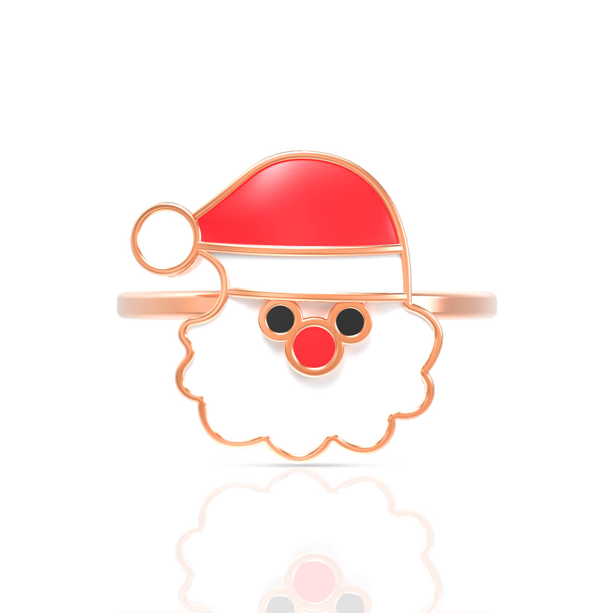 Cute Santa Clause Gold Kids Ring