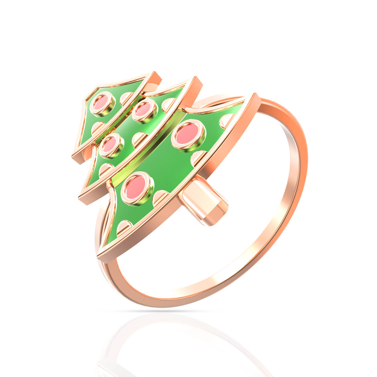 Cute Christmas Tree Gold Kids Ring