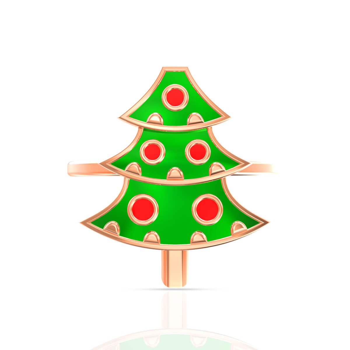 Cute Christmas Tree Gold Kids Ring