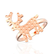 Cute Reindeer Gold Kids Ring