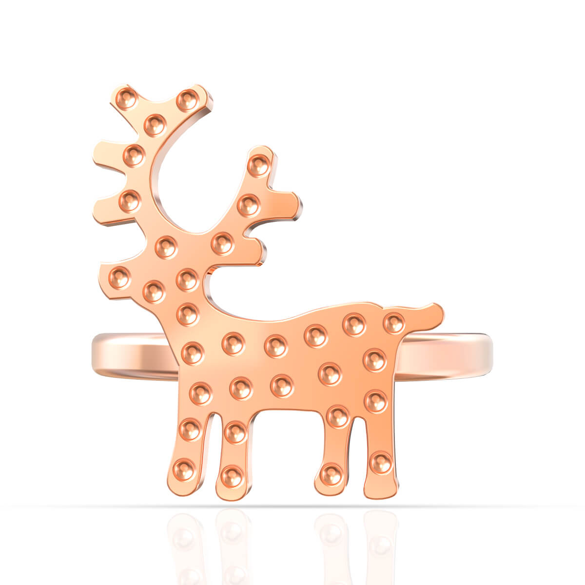 Cute Reindeer Gold Kids Ring