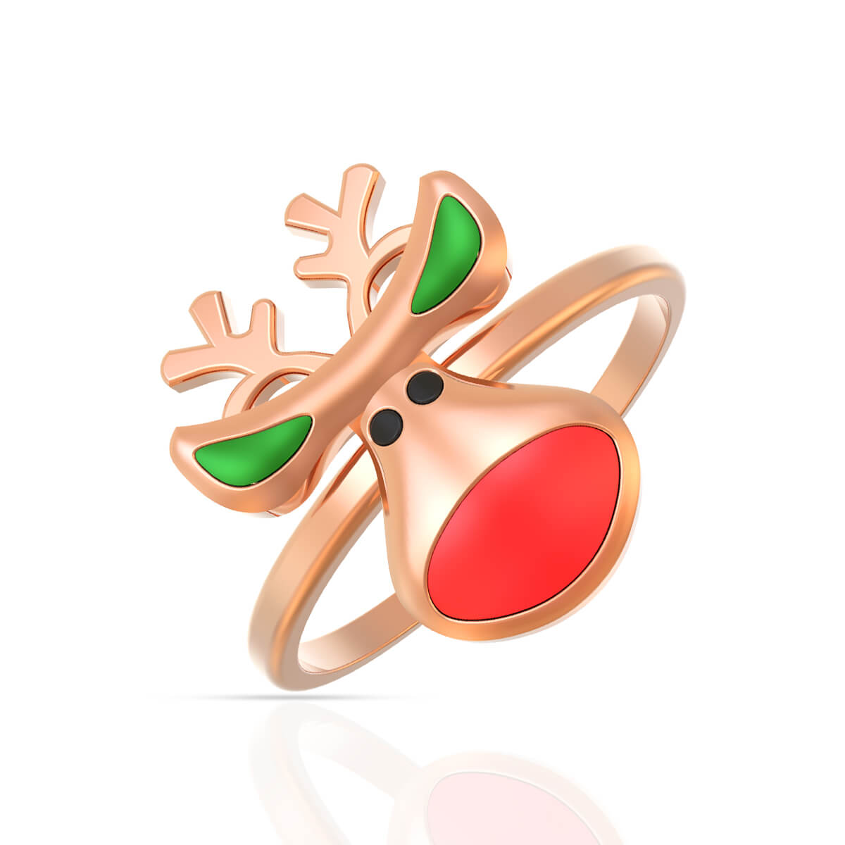 Adorable Reindeer Gold Kids Ring