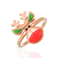 Adorable Reindeer Gold Kids Ring