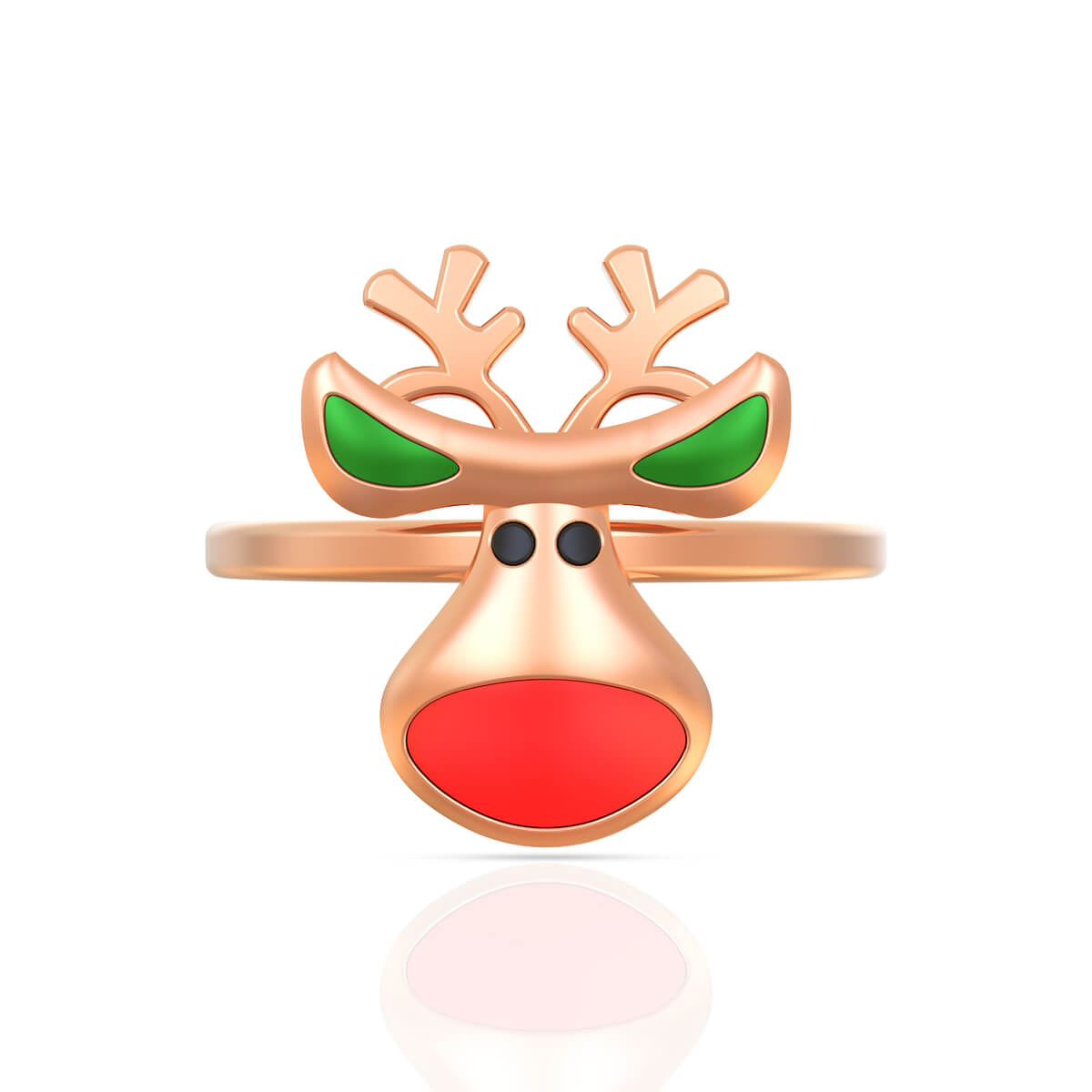 Adorable Reindeer Gold Kids Ring