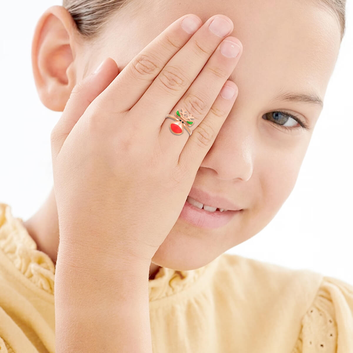 Adorable Reindeer Gold Kids Ring