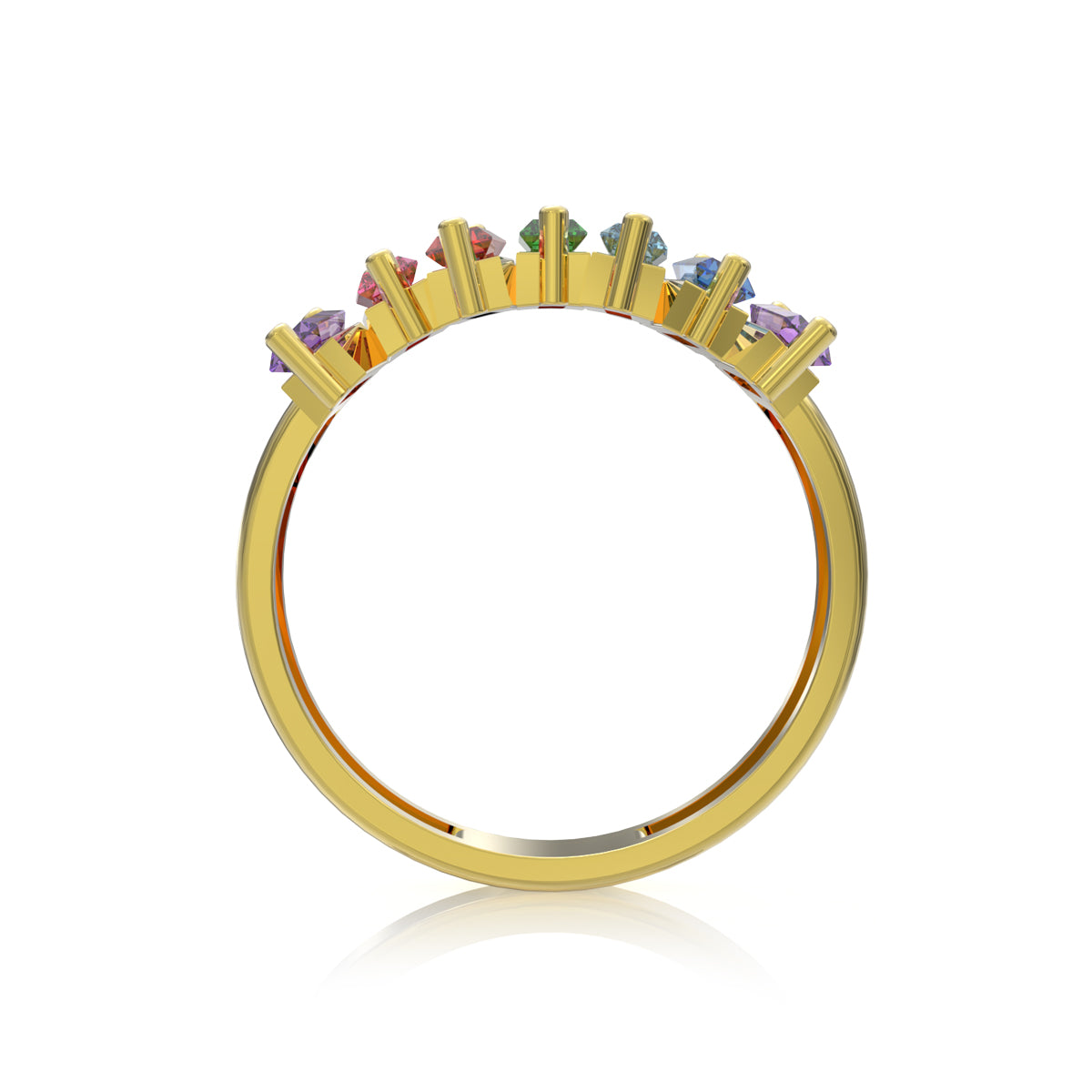 Prismatic Elegance 18K Gold Ring