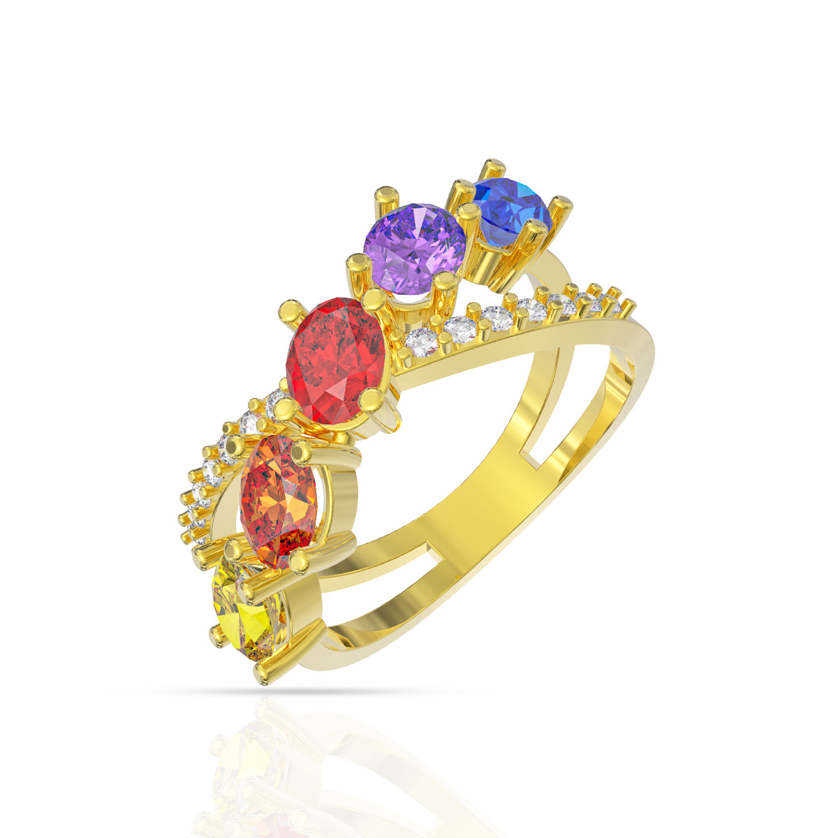 Regal Spark 18K Gold Ring