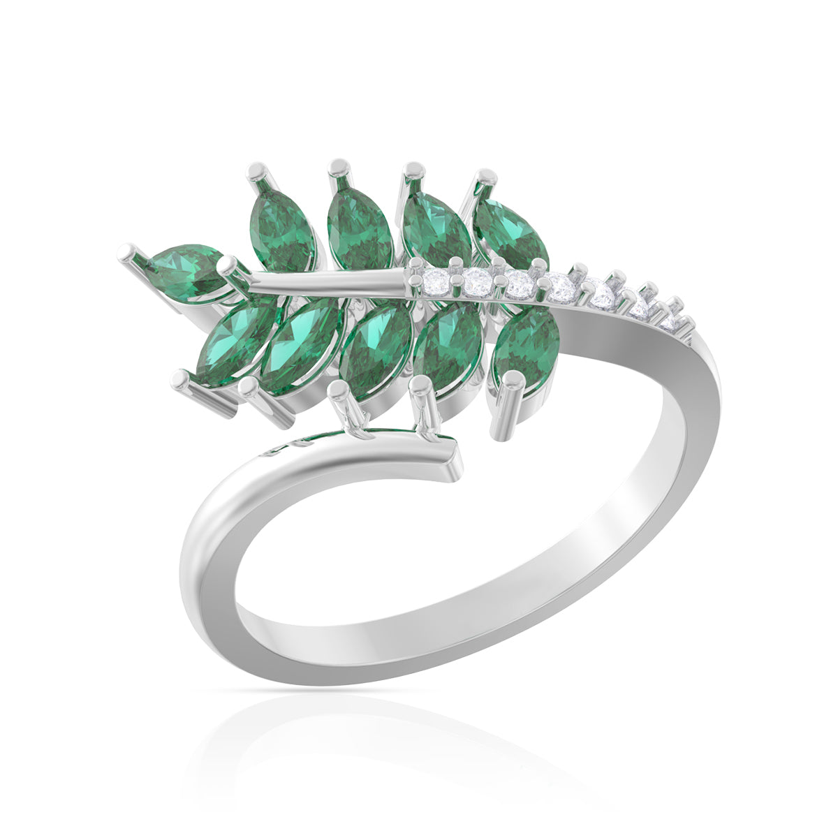 Verdant Shimmer 18K Gold Ring