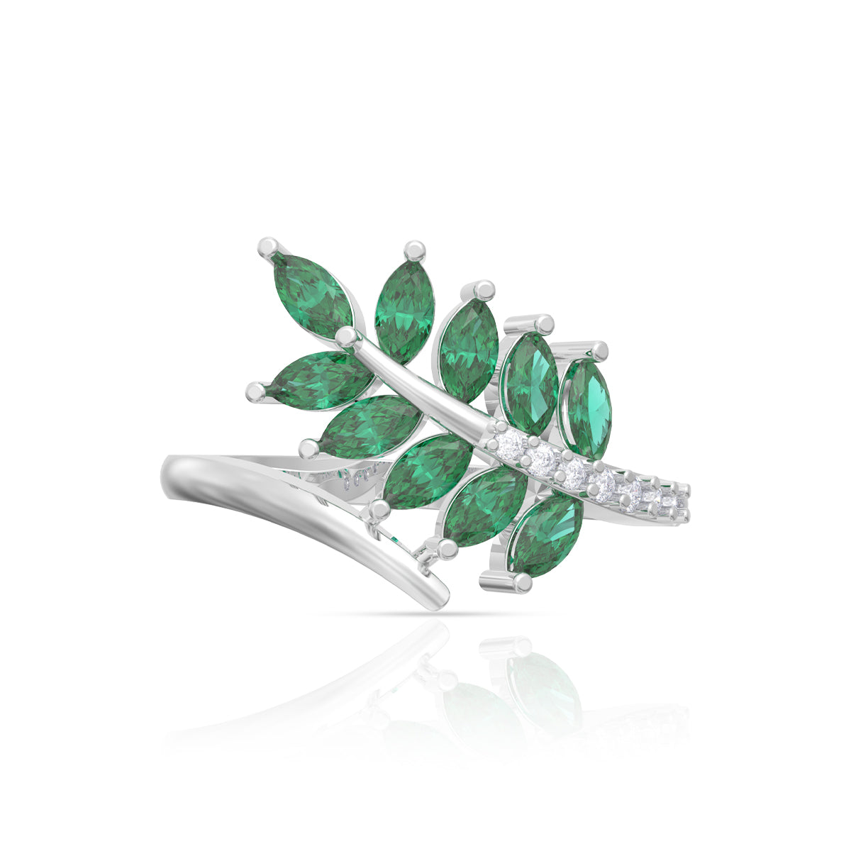 Verdant Shimmer 18K Gold Ring