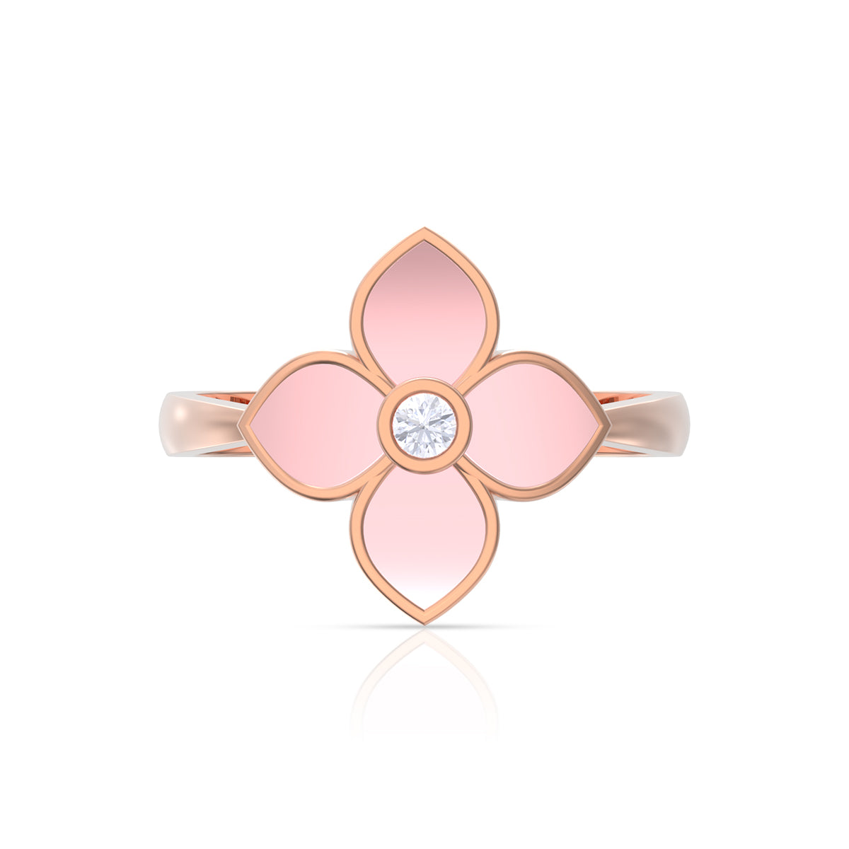 Rosy Magic 18K Floral Gold Ring