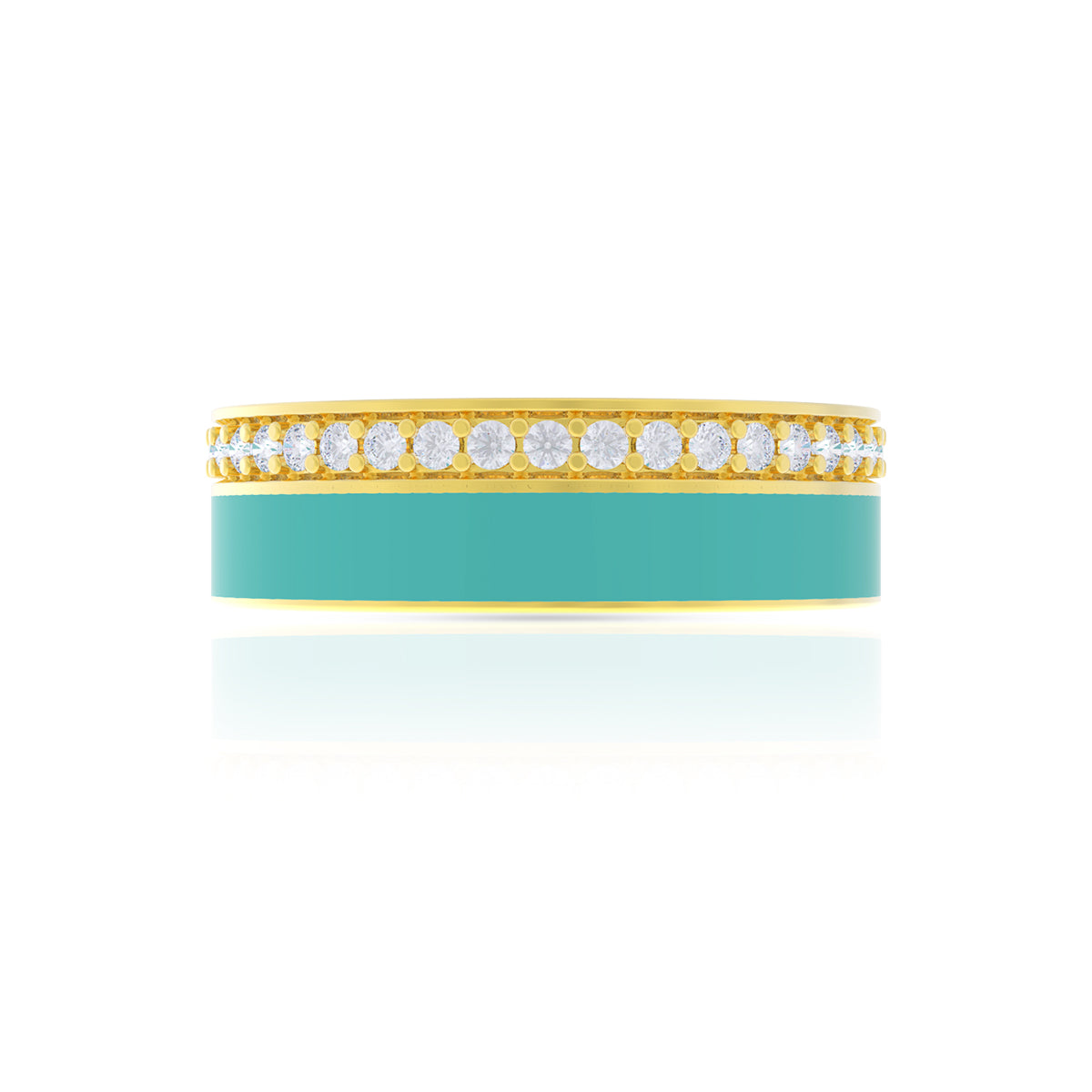 Modest Green Glaze 18K Gold Ring
