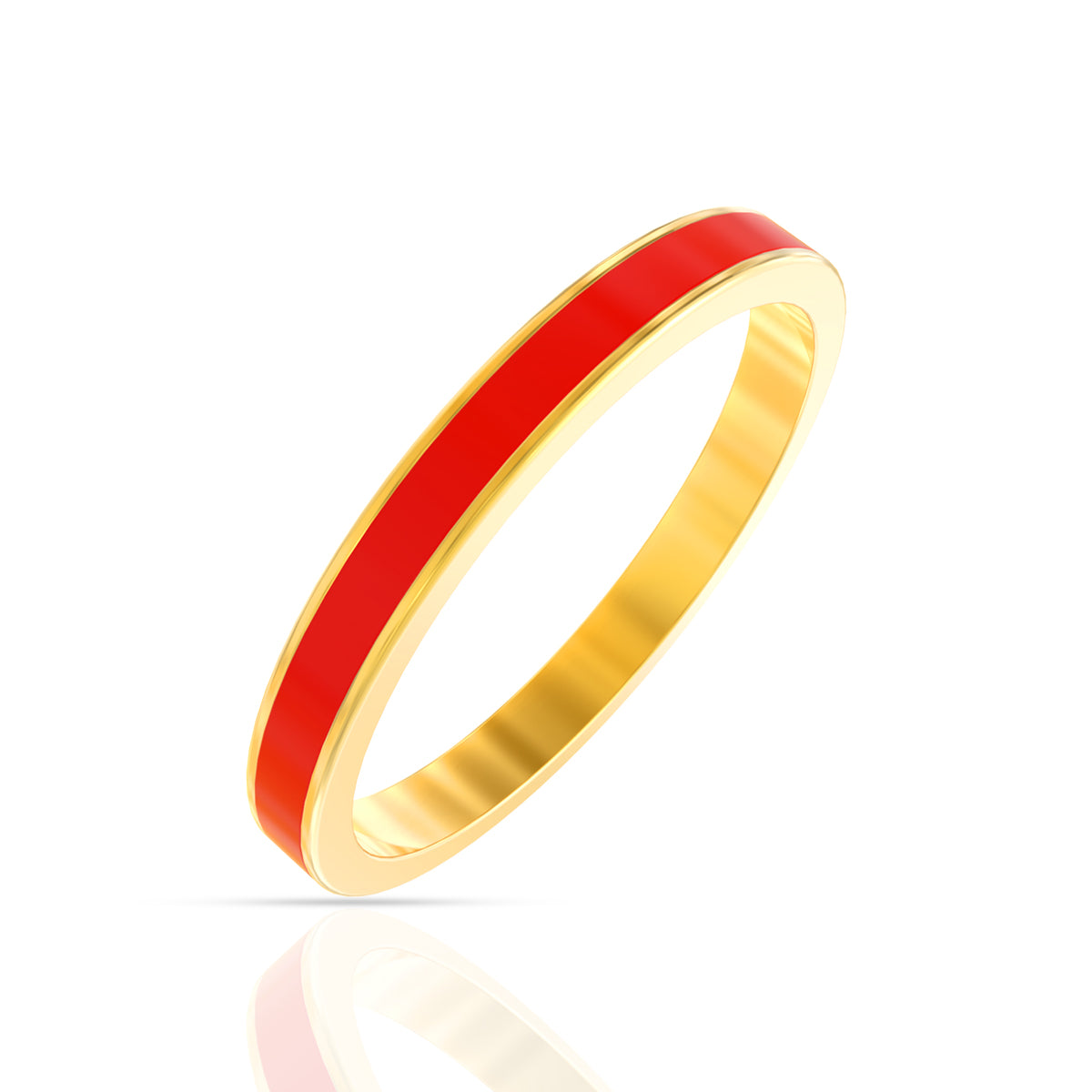 Modest Ruby Glow 22K Gold Band