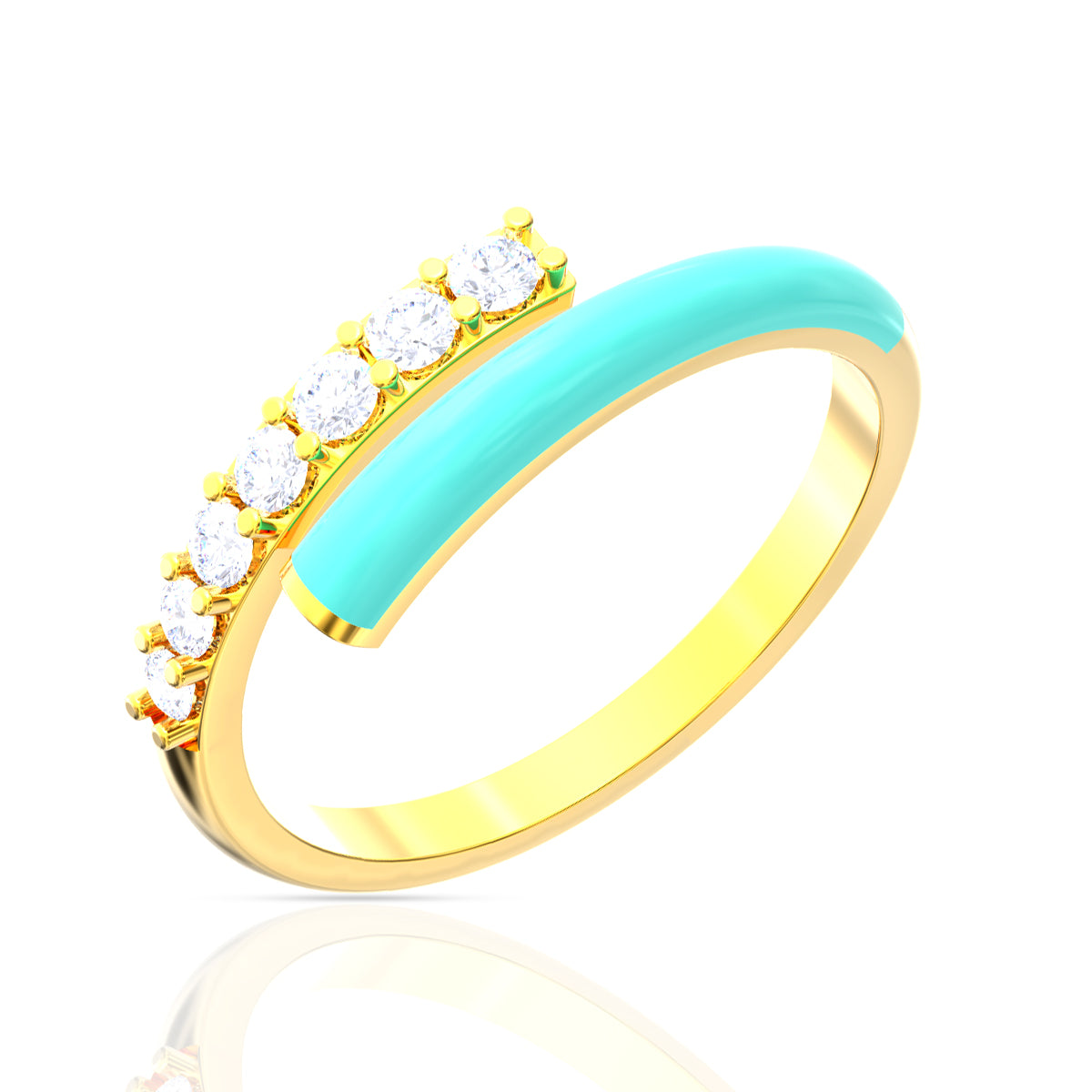 Aquamarine Dazzle 18K Gold Ring