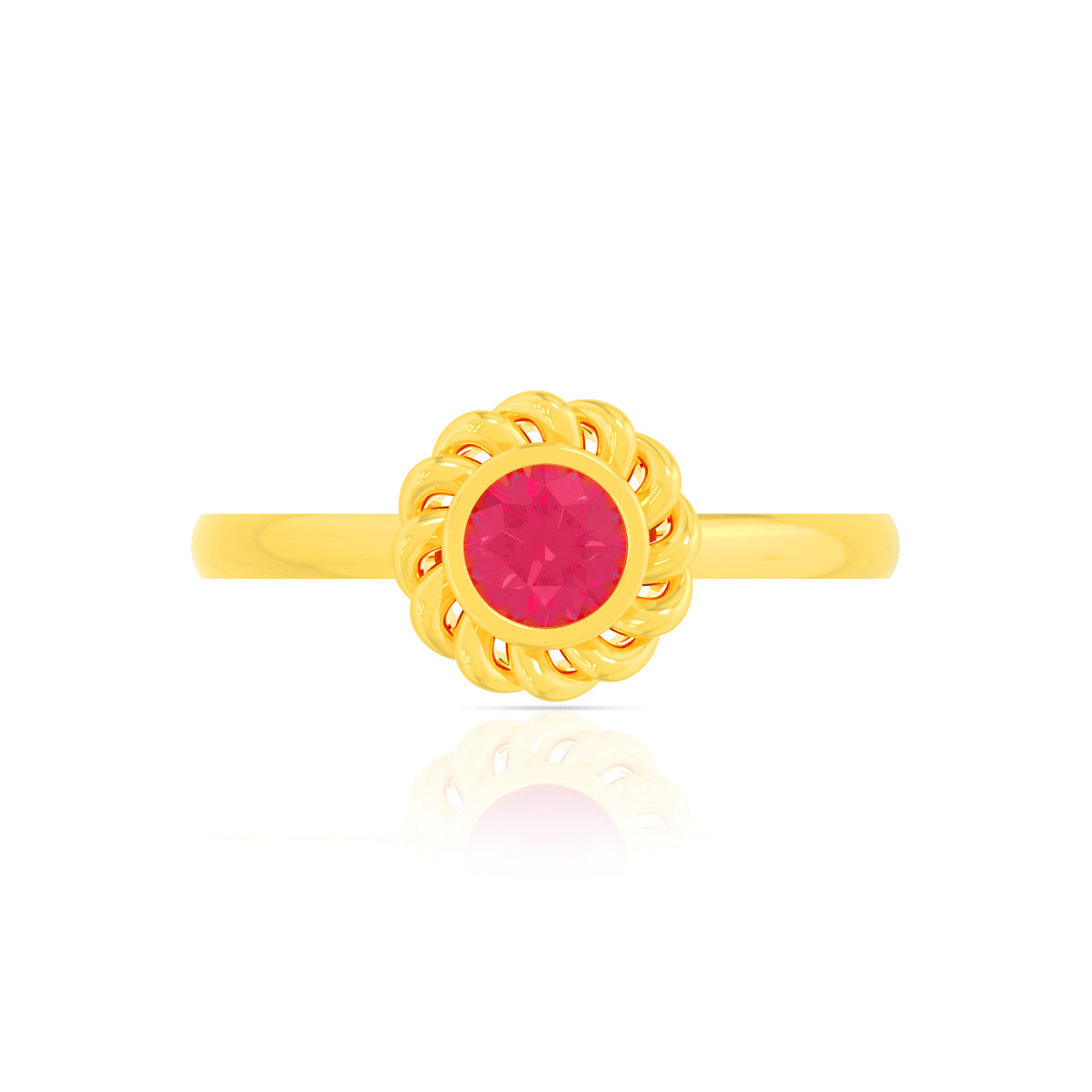 Soft Ruby Glow 18K Gold Ring