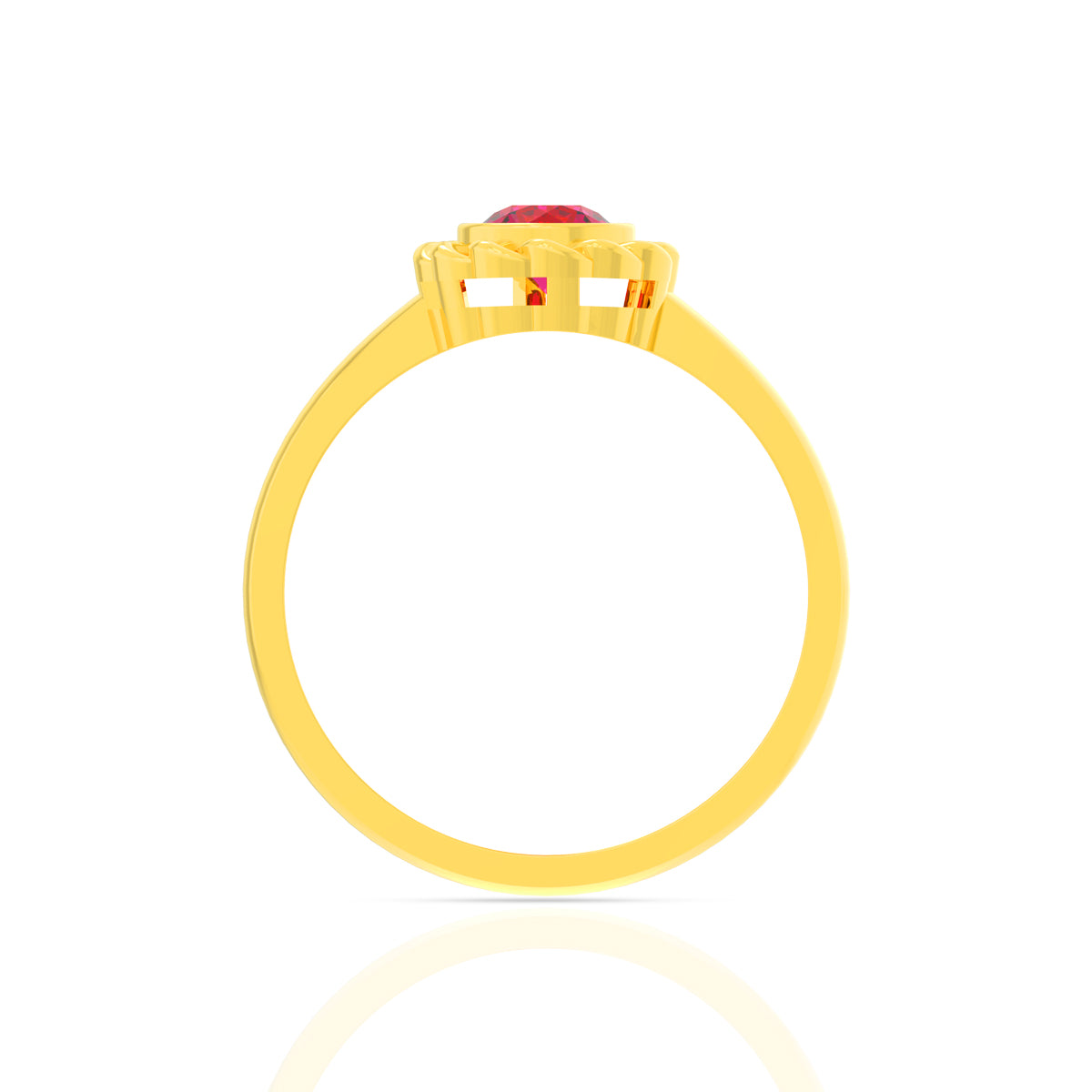 Soft Ruby Glow 18K Gold Ring