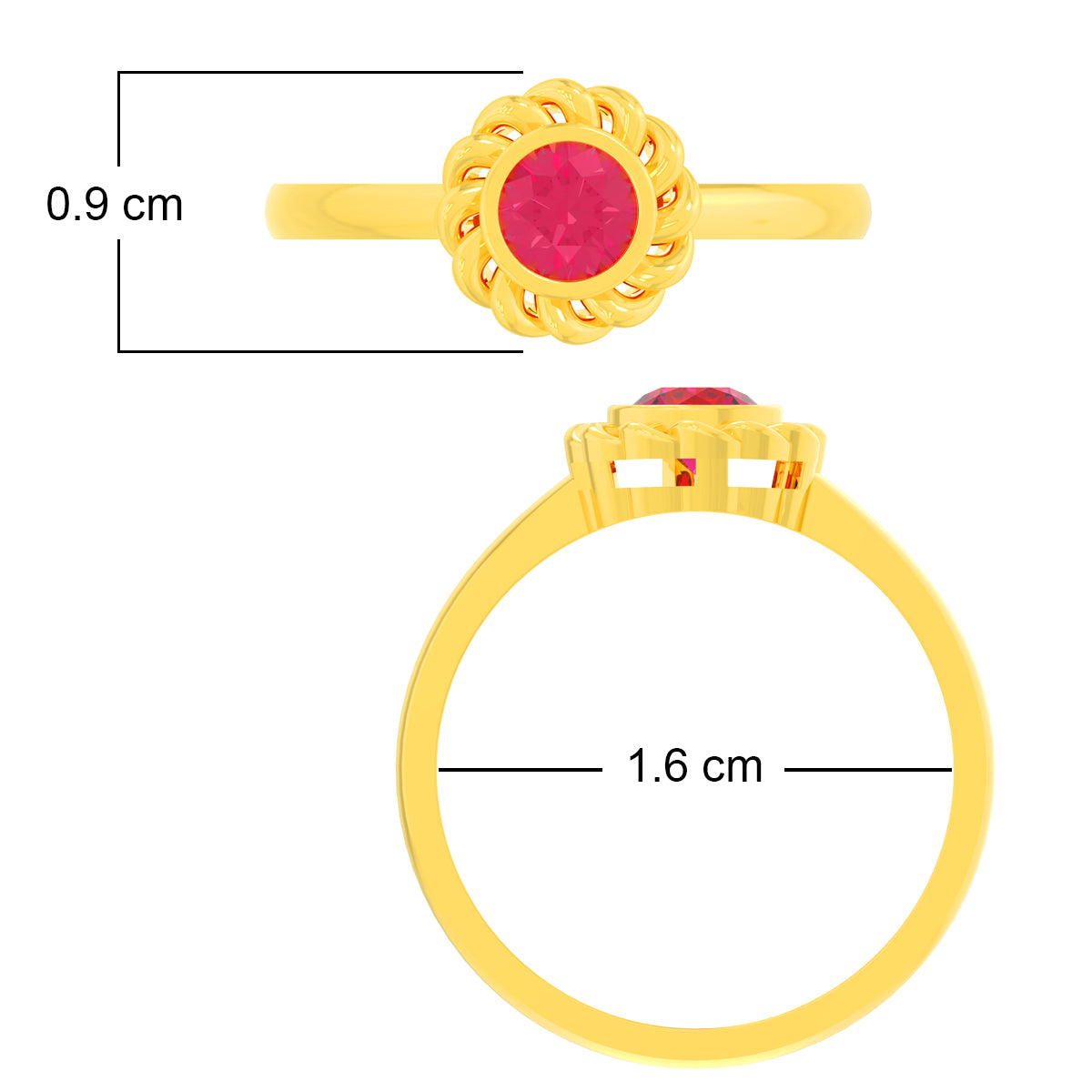 Soft Ruby Glow 18K Gold Ring