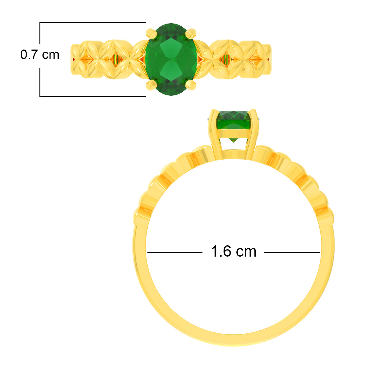 Soft Jade Glow 18K Gold Ring
